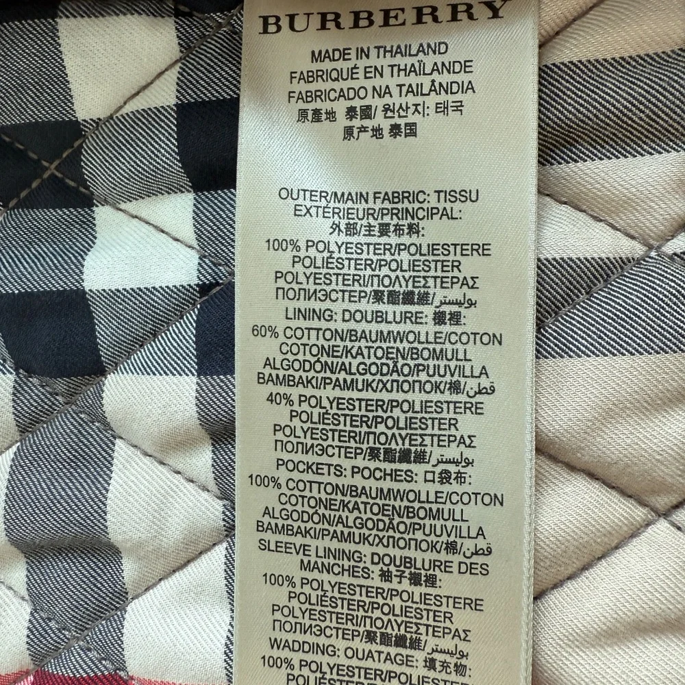 Men's Burberry Brit Russell Quilted Jacket w/plaid lining (Olive/Brown color) - Picture 13 of 16